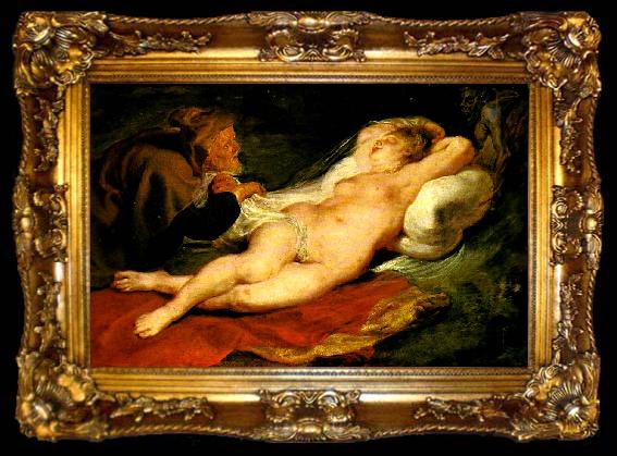 framed  Peter Paul Rubens angelica och eremiten, ta009-2